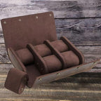 Genuine Leather Watch Roll Travel Case, Vintage Full Grain Leather Watch Box - Image 5
