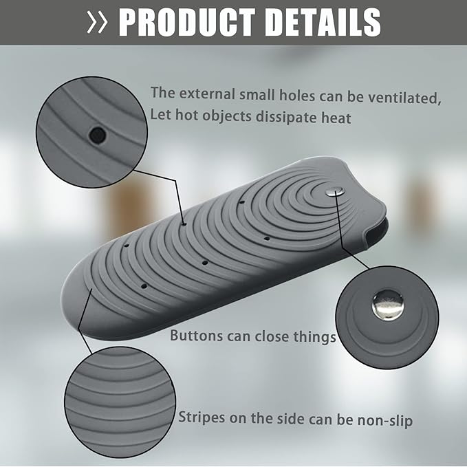Heat Insulating Silicone Mat Pouch for Hair Styling Tools, Curling & Flat Irons Anti-Slip Travel Cover, Small Portable Straightener Pad for Curler Wands Storage, Hot Waver (Dark Gray)
