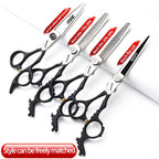6/7-inch professional hairdresser set, stainless steel scissors hairdresser's exclusive hairdresser. (6 inch-4pc-B) (6 Inch-4pc-b)