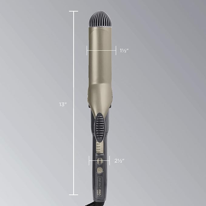 CONAIR INFINITIPRO Tourmaline 1 1/2-Inch Ceramic Curling Iron, 1 ½ inch barrel produces soft waves – for use on medium and long hair