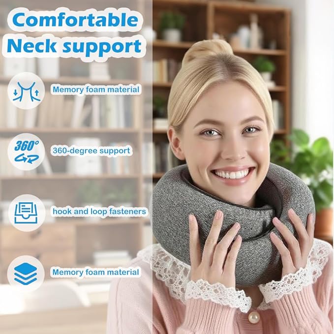 Travel Neck Pillow for Airplane, Memory Foam Travel Neck Pillow, Adults turtle - Image 2