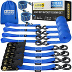 Ratchet Straps Heavy Duty 4 Pack (2200 lb - 15ft / Blue)