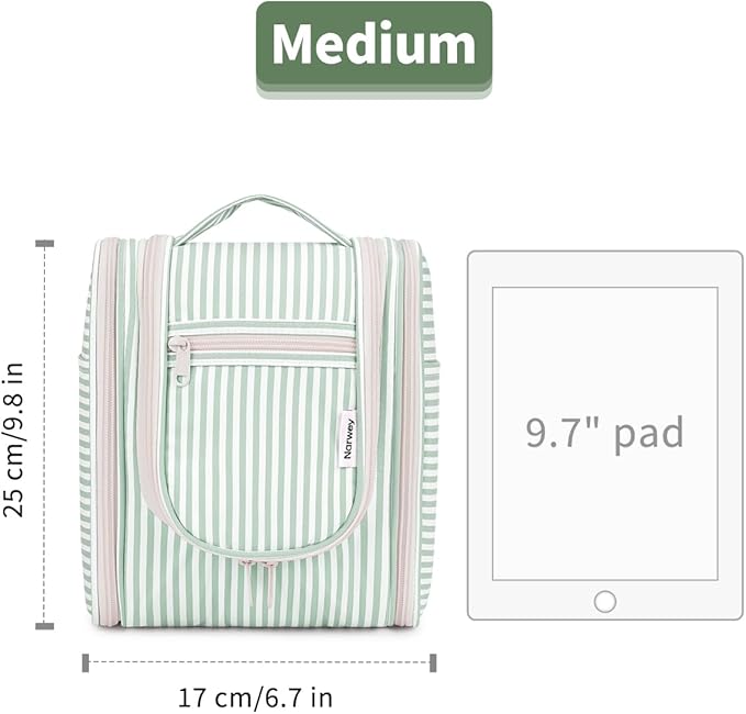 Narwey Small Striped Hanging Travel Toiletry Bag - Image 8