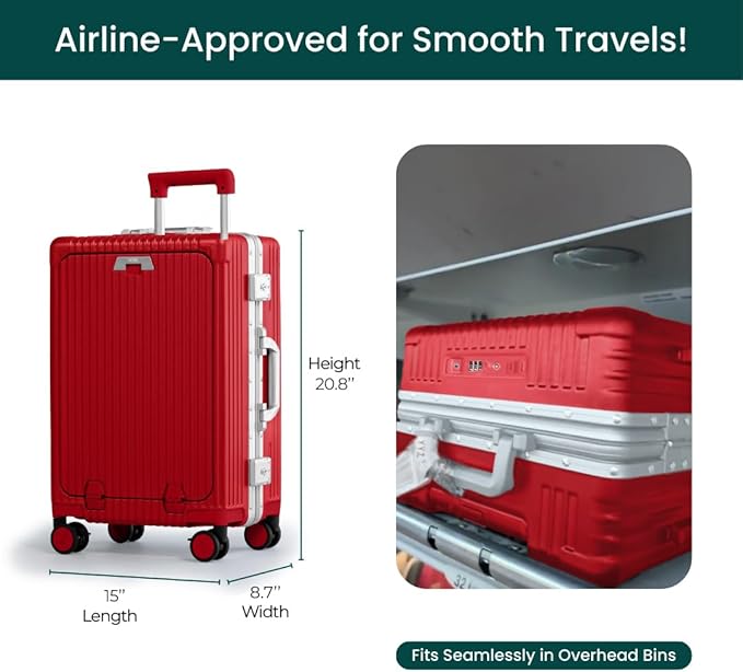 Nobl Travel Carry On Luggage, Noble Zipperless Aluminum Frame PC Hard Shell - Image 4