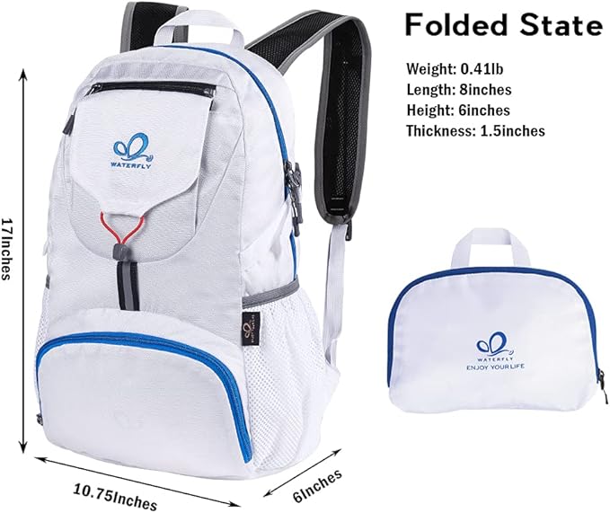 WATERFLY Small Lightweight Packable Backpack: 20l Ultra Light Foldable Travel - Image 2