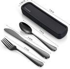 Travel Utensils with Case, 4-Piece Stainless Steel Portable Cutlery Set - Image 6