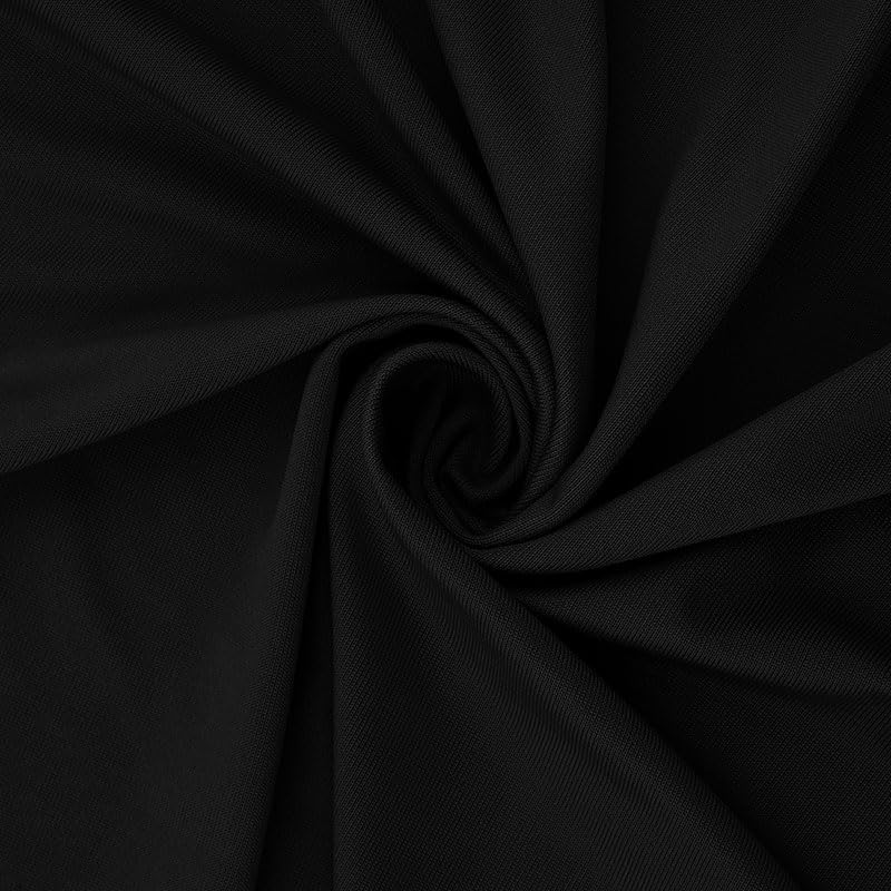 2 Pack Rectangle Spandex Fitted Table Cloth (Black / 72" x 18" (Rectangular))