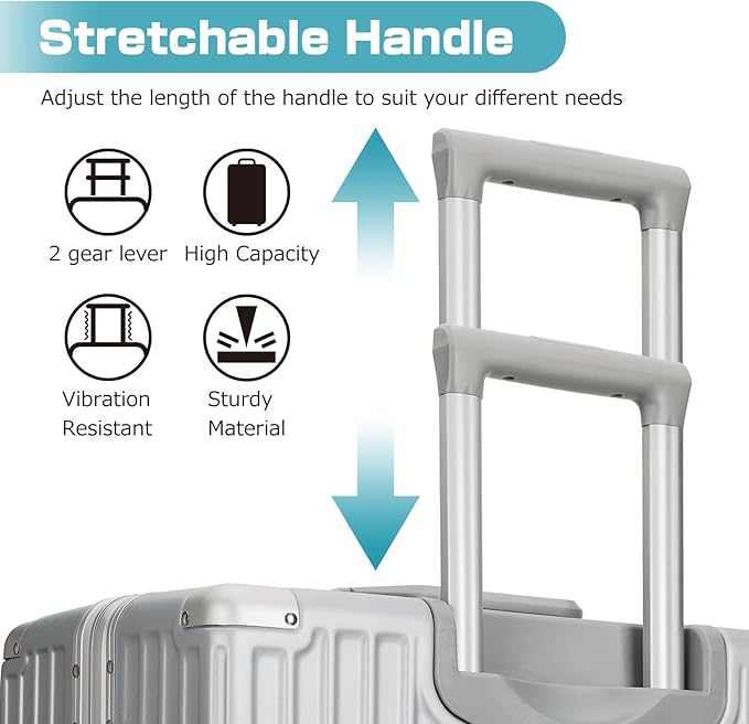 AnyZip Luggage Aluminium Frame Suitcase Hard Shell TSA Lock No Zipper 28In - Image 6