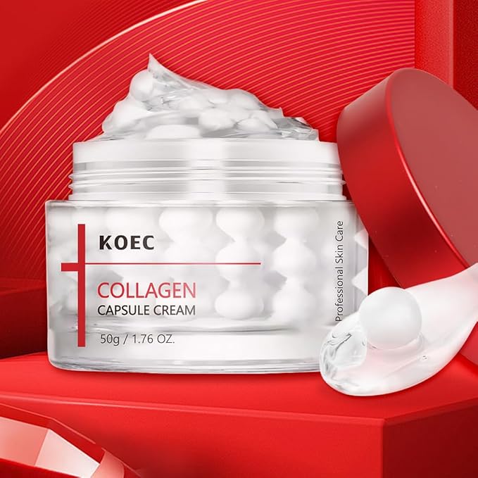 KOEC Deep Triple Collagen Capsule Cream,Face Moisturizer with Niacinamide,Hydrating & Firming Tightening Daily Face Cream Korean Skincare Stocking Stuffers for Women 1.76 FL OZ