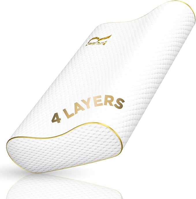 4-Layer King, Contour Pillow, Side Sleeper Pillow, Orthopedic Pillow, Neck by ROYALTHERAPY