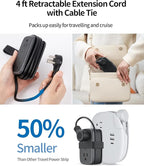 2 Pack Travel Power Strip with USB C Port, NTONPOWER Flat Plug Extension Cord - Image 3