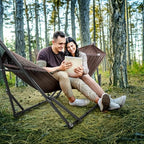 Universal Double Hammock with Stand Included for 2 Persons (1. Brown)