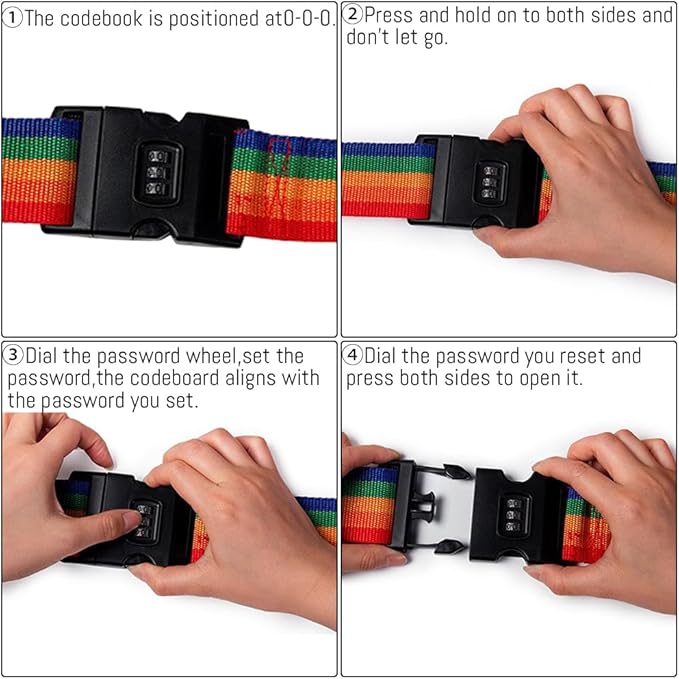 5PC Custom Embroidery Luggage Strap - Image 4