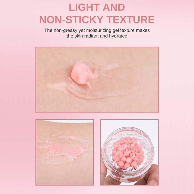 Salmon DNA PDRN Collagen Capsule Serum Cream, Face Care with Salmon DNA Collagen Pink Peptide, Anti-Aging Firming Hydrating Repair Reduce Fine Lines Even Skin Tone 1.7Oz
