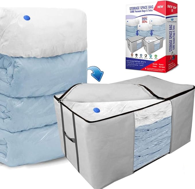 Cube Vacuum Storage Bags, Space Saver Bags, Premium Totes by KingdomHome
