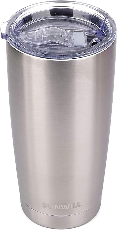 SUNWILL Travel Coffee Tumbler 20 oz, Stainless Steel Mug by SUNWILL
