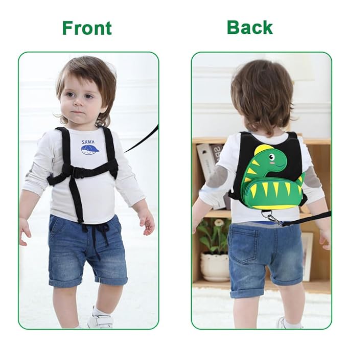 Accmor Toddler Harness Leash + Anti Lost Wrist Link, Cute Dinosaur Kids Harness - Image 8