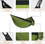 Camping Hammock, Super Lightweight Portable Parachute Hammock - Image 2