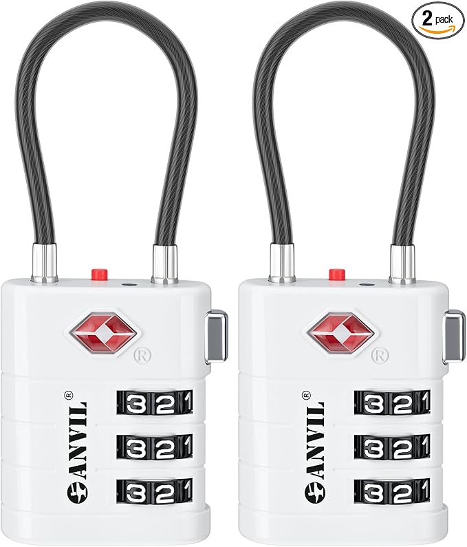 ANVIL TSA Approved Luggage Locks – High Security TSA008 Combination Travel Locks by ANVIL