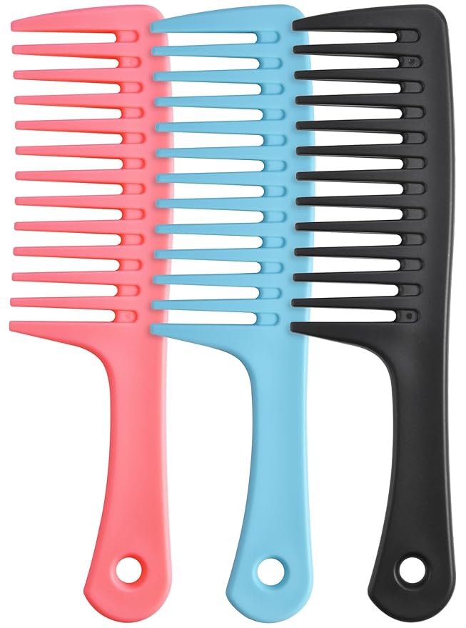 Wide Tooth comb, Large Detangling Comb for Women and Men, Durable Styling Brush for Curly, Long, Wet Hair Types - Professional Hair Care.