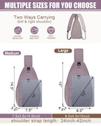 Crossbody Bags for Women Men Trendy Sling Bag Backpack Chest Bag (Large / Light Purple)