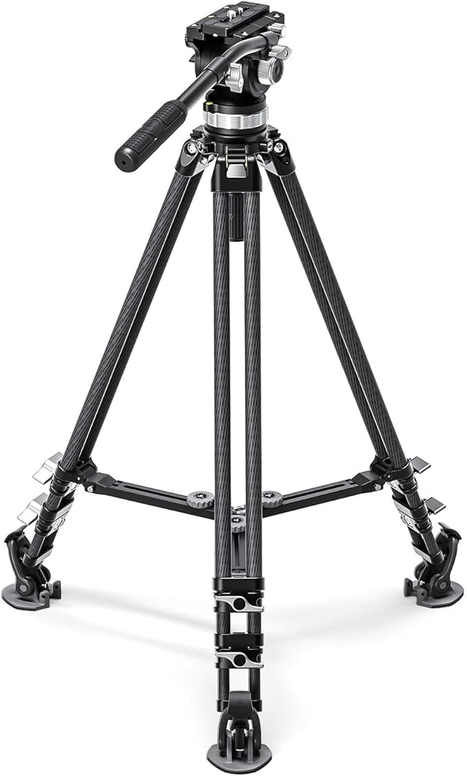 Leofoto LVC-253C+BV-15 King Kong Series Carbon Fiber Dual Leg Video Tripod w by Leofoto