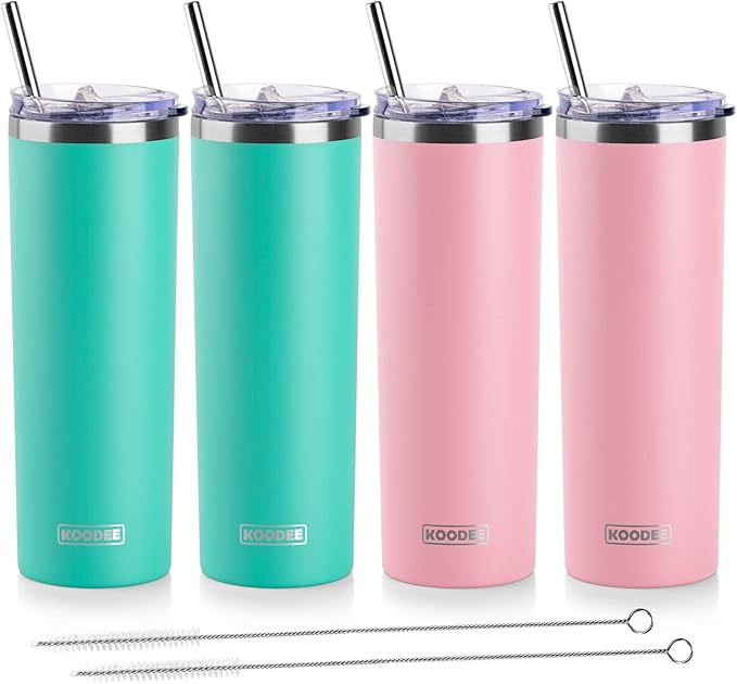 koodee 20 oz Stainless Steel Skinny Tumbler Double Wall Insulated Water Tumbler by koodee
