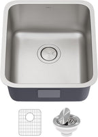 KRAUS Dex 17-inch Undermount 16 Gauge Stainless Steel Single Bowl Kitchen Sink - Image 11