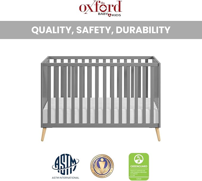 Oxford Baby Cozy Nest Convertible Island Crib, Dove Gray/Natural - Image 5