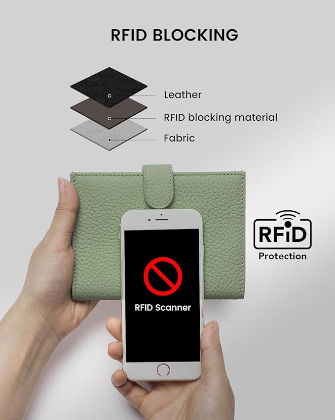 RFID Slim Passport Holder for Women, Compact Leather Passport Wallet - Image 4