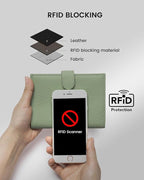 RFID Slim Passport Holder for Women, Compact Leather Passport Wallet - Image 4