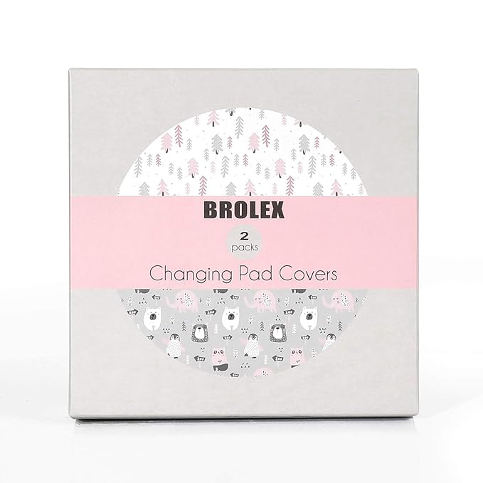 Stretchy Changing Pad Covers BROLEX 2 Pack Jersey Knit Changing Table Covers - Image 2