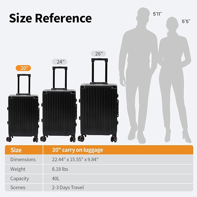 Carry On Luggage 22x14x9 Airline Approved, Zipperless Luggage Carry On - Image 4