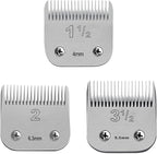 Professional Detachable Replacement Ceramic Blades set,compatible with oster Classic 76/Star-Teq/Power-Teq andi A*dis AGC,BDC,BGC,MBG Series Clippers (2#+1-1/2+3-1/2(3 pcs))