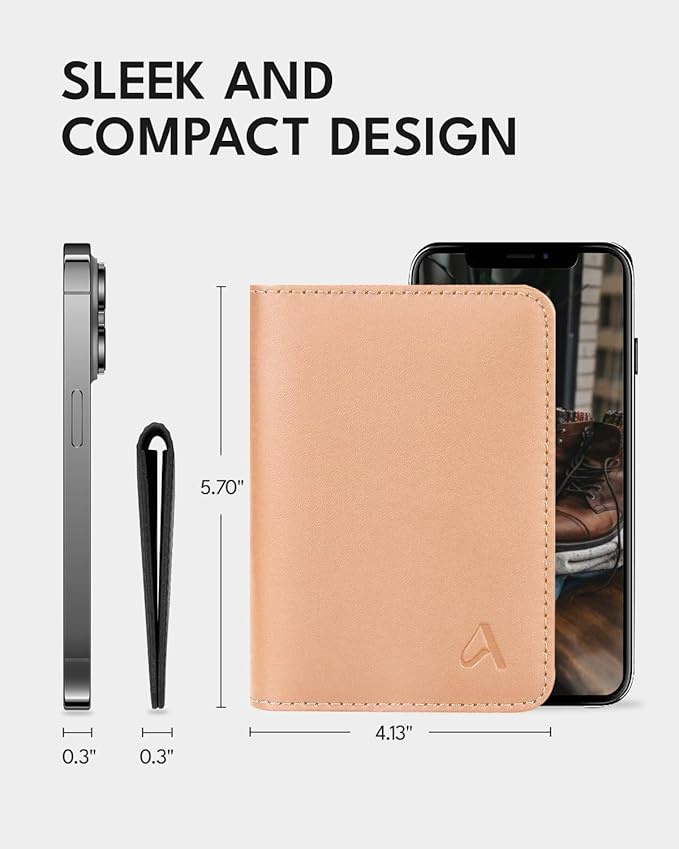 ALLIVE Passport Holder for Travel Women Men, Genuine Leather Passport Cover - Image 6