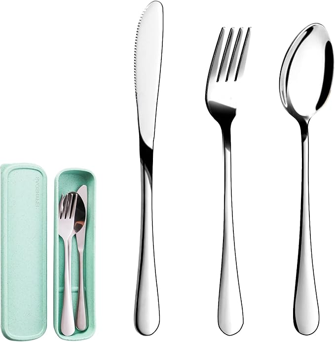 Portable Utensils Set with Case, Lunch Box Includ Fork Spoon Knife, Dishwasher - Image 4