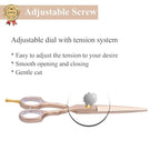Purple Dragon 5.5 inch Hair Cutting Scissors Set with Razor, Leather Scissors Case, Barber Hair Cutting Shears Hair Thinning/Texturizing Shears for Professional Hairdresser or Home Use (Rose Gold)