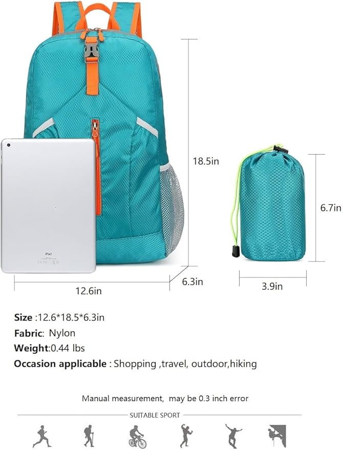 25L Hiking Backpack Foldable Sports Daypack Camping Collapsible Bag Water - Image 7