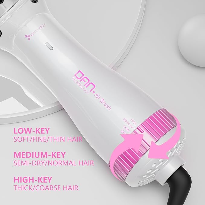 DAN Technology 3 in 1 Blow Dryer Brush,Hair Dryer Brush,Paddle BrushBlowDryer,Hair StraightenerBrush,BlowDryerBrush for Black Hair