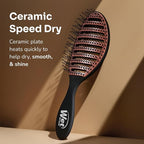 Wet Brush Ceramic Speed Dry Hair Brush, Black - Vented Design & Soft HeatFlex Bristles for Blow-Dry Safe Styling - Ergonomic Handle for Pain-Free Detangling - Hair Accessories for All Hair Types