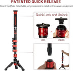 IFOOTAGE Monopod with Feet, 59’’ Lightweight Telescopic Carbon Fiber Camera - Image 4