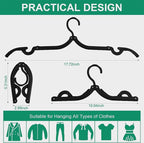12 PCS Black Portable Folding Clothes Hangers, Non-Slip Folding Hangers - Image 2