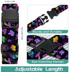 Luggage Straps for Suitcases Travel Belt Accessories (Purple Mushrooms)