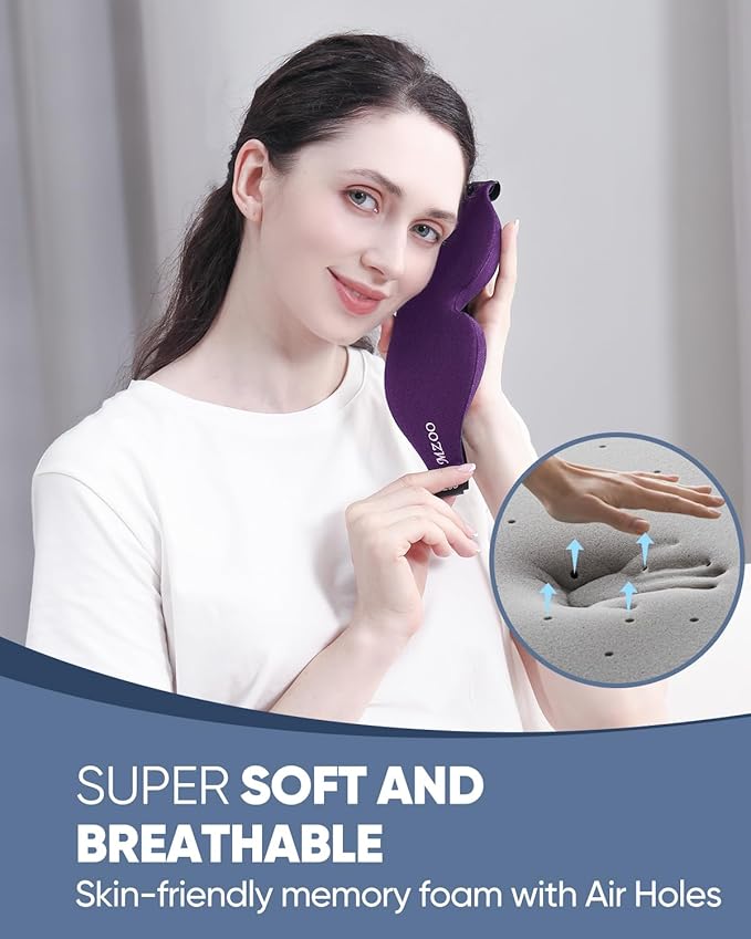 MZOO Sleep Eye Mask for Side Sleeper Men Women, Zero Eye Pressure 3D Sleeping - Image 5