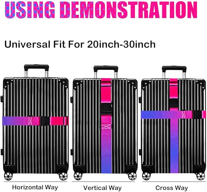 Luggage Straps for Suitcases TSA Approved-2 Pack Bright Personalized Luggage - Image 4