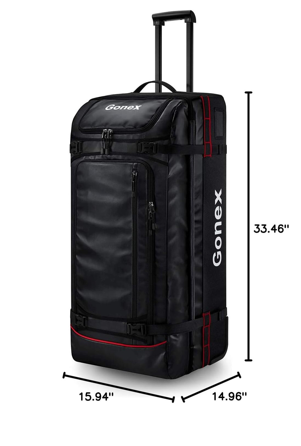 Rolling Duffle Bag with Wheels (Black / 33 inch)