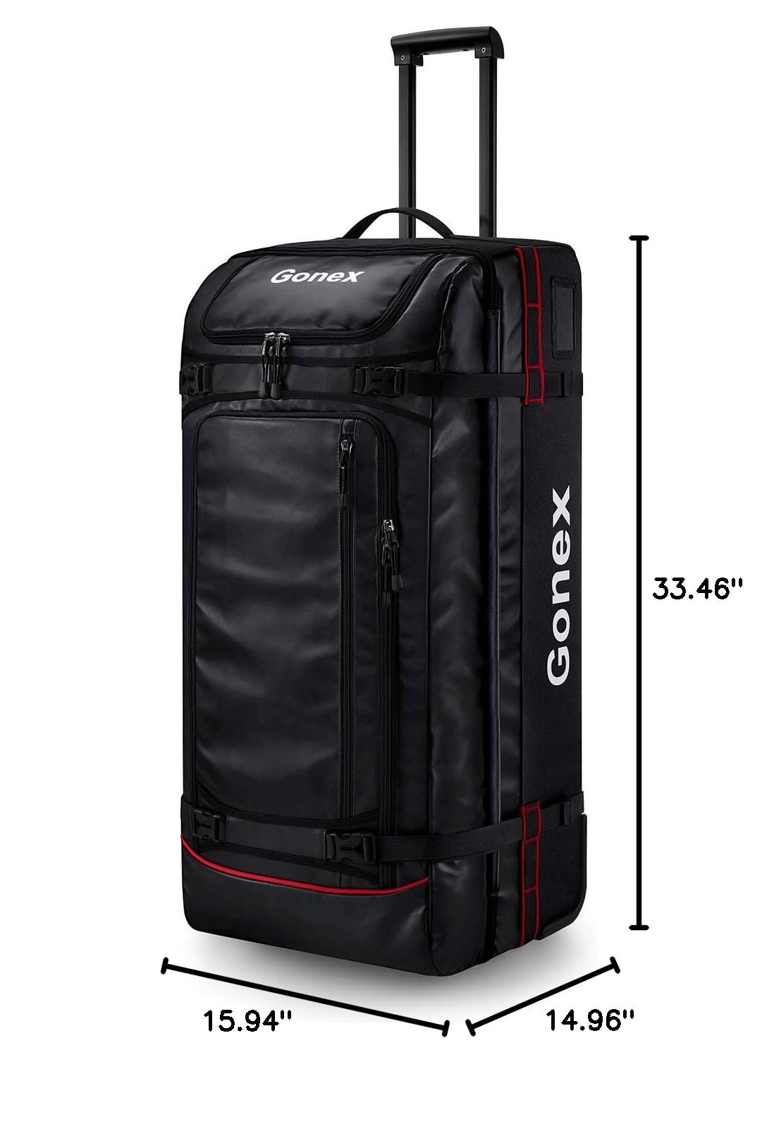 Rolling Duffle Bag with Wheels (Black / 33 inch)