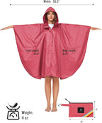 SaphiRose Unisex Rain Poncho Hooded Waterproof Raincoat - Image 6
