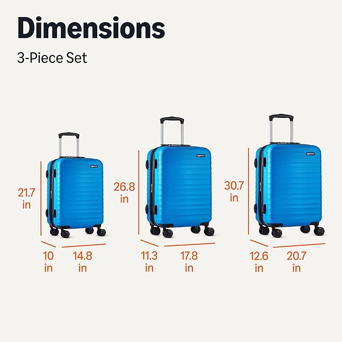 Amazon Basics 3-Piece Set, Hardshell Suitcases - Image 6