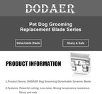 Size 40/30/10/7FC/5FC/4FC/3FC Detachable Pet Dog Grooming Clipper Ceramic Blades Set,Compatible with Andis,Oster A5,Wahl KM10 Series Clippers,Cut Length 1/100"(0.25mm) to 1/2"(13mm),7 Pack